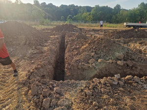 Construction de maison dans le département d'Ilfov, traçage et excavation de la fondation thumbnail