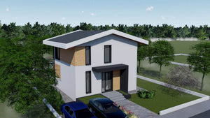 Montage d'une poutre en bois pour la maison en métal de 115 mètres carrés à Bucarest thumbnail