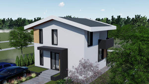 Maison en construction fermeture extérieure du toit par des panneaux OSB de 20 mm thumbnail