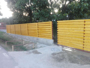 Construction d'un mur de clôture en béton et en bois GA03 thumbnail