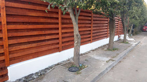 Construction d'un mur de clôture en béton et en bois GA02 à Otopeni thumbnail