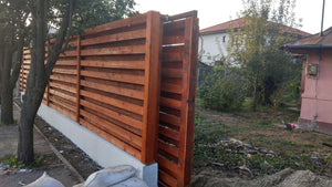 Construction d'un mur de clôture en béton et en bois GA02 à Otopeni thumbnail