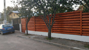 Construction d'un mur de clôture en béton et en bois GA02 à Otopeni thumbnail