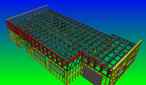Construction d'un hangar de 240 mètres carrés, montage de la structure métallique thumbnail