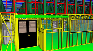 Construction d'un hangar de 240 mètres carrés, montage de la structure métallique thumbnail