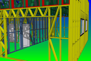 Construction d'un hangar de 240 mètres carrés, montage de la structure métallique thumbnail
