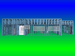 Construction d'un hangar de 240 mètres carrés, montage de la structure métallique thumbnail