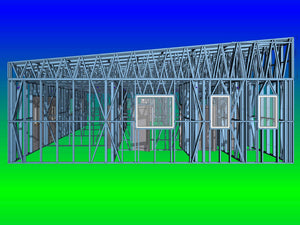 Construction d'un hangar de 240 mètres carrés, montage de la structure métallique thumbnail