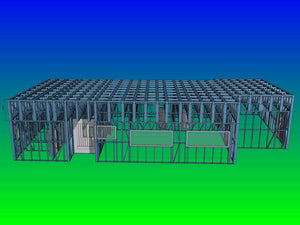 Construction d'un hangar de 240 mètres carrés, montage de la structure métallique thumbnail