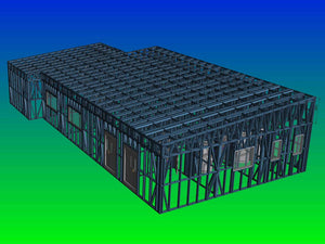Construction d'un hangar de 240 mètres carrés, montage de la structure métallique thumbnail