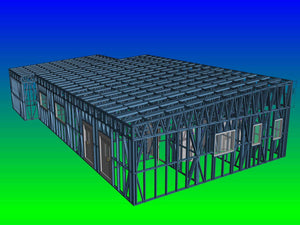 Construction d'un hangar de 240 mètres carrés, montage de la structure métallique thumbnail