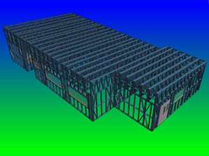 Construction d'un hangar de 240 mètres carrés, montage de la structure métallique thumbnail