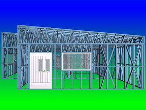 Construction d'un hangar de 240 mètres carrés, montage de la structure métallique thumbnail