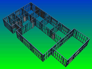 Construction d'un hangar de 240 mètres carrés, montage de la structure métallique thumbnail