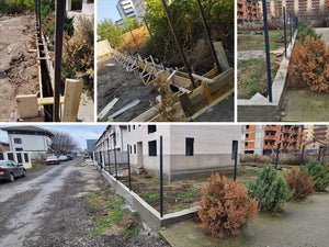 Construction du socle et des poteaux pour le projet de clôture du terrain thumbnail
