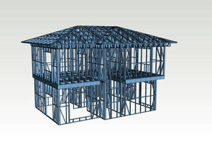 Découpe du projet de maison sur structure métallique et pré-assemblage en usine thumbnail