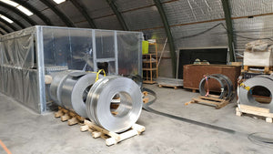 Découpe et pré-assemblage en usine de la maison sur structure métallique de plain-pied de 53 mètres carrés thumbnail