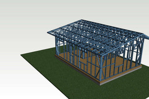 Découpe et pré-assemblage en usine de la maison sur structure métallique de plain-pied de 53 mètres carrés thumbnail