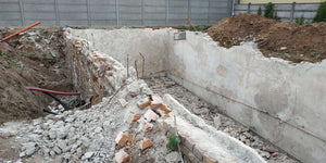 Démolition pour la consolidation du sous-sol existant de la construction de la halle de 240 mètres carrés thumbnail