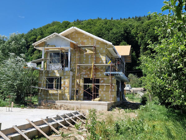 Etapa de termoizolatie exterioara casa pe structura usoara