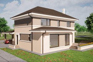 Grande Maison Ossature Métallique Avec Garage 319-111 - Conception extérieure de la maison image 4 thumbnail
