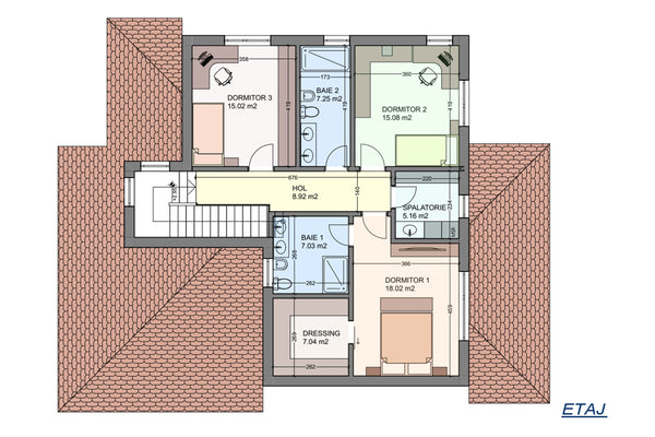 Grande Maison Ossature Métallique Avec Garage 319-111 - plan de l'étage