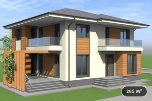 Grande Maison Ossature Métallique Avec Terrasse 285-108 - photo extérieure maison 1 thumbnail