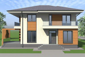 Grande Maison Ossature Métallique Avec Terrasse 285-108 - photo extérieure maison 3 thumbnail