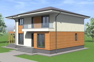 Grande Maison Ossature Métallique Avec Terrasse 285-108 - photo extérieure maison 4 thumbnail