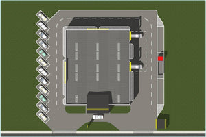 Construction Hangar Métallique Industriel à 3 Niveaux 001 - toit du hangar thumbnail