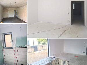Cloisons intérieures blanches en plaques de plâtre pour les murs avec peinture lavable, finitions thumbnail