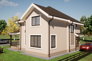 Maison à Ossature Métallique 180m2 Moderne Avec Un Étage 110 - Design extérieur maison image 3 thumbnail