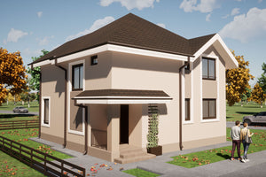 Maison à Ossature Métallique 180m2 Moderne Avec Un Étage 110 - Design extérieur maison image 4 thumbnail