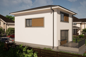 Maison à Ossature Métallique Avec Etage et Terrasse 176-109 -photo facade moderne maison 4 thumbnail