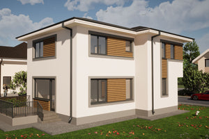 Maison à Ossature Métallique Avec Etage et Terrasse 176-109 -photo facade moderne maison 7 thumbnail