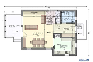 Maison à Ossature Métallique Avec Etage et Terrasse 176-109 - photo plan de maison 1 thumbnail