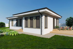 Maison à Ossature Métallique Avec Terrasse Arrière 110-112- photo façade maison 2 thumbnail