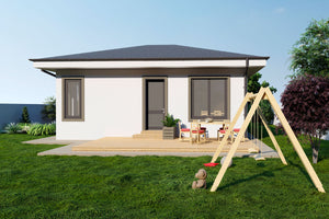 Maison à Ossature Métallique Avec Terrasse Arrière 110-112- photo façade maison 4 thumbnail