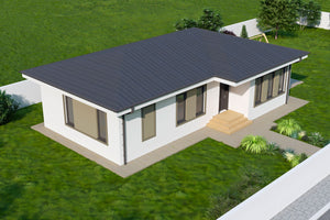 Maison à Ossature Métallique Avec Terrasse Arrière 110-112- photo façade maison 8 thumbnail