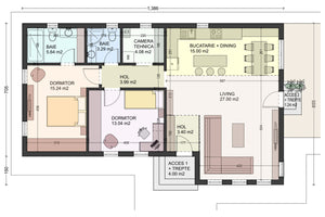 Maison à Ossature Métallique Avec Terrasse Arrière 110-112- - plan de maison thumbnail