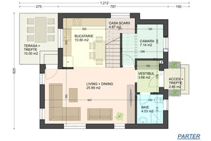 Maison à Ossature Métallique de 150 m² Avec 3 Chambres 115 - compartimentage rez-de-chaussée thumbnail