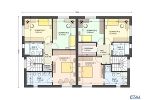 Maison à Ossature Métallique de type duplex avec étage 340m2 - - plan de maison 2 thumbnail