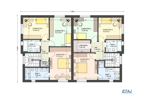 Maison à Ossature Métallique de type duplex avec étage 340m2 - - plan de maison 2