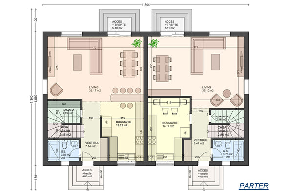 Maison à Ossature Métallique de type duplex avec étage 340m2 - - plan de maison 1