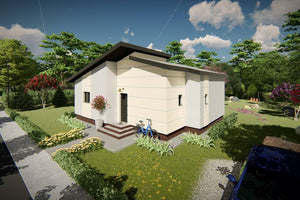 Maison à Ossature Métallique Moderne De Plain Pied 110m2 049 - image façade maison 3 thumbnail