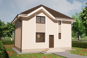 Maison à structure métallique avec 4 chambres model 135-100 - image facade moderne maison 3 thumbnail