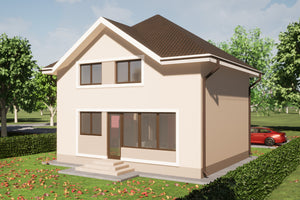 Maison à structure métallique avec 4 chambres model 135-100 - image facade moderne maison 2 thumbnail