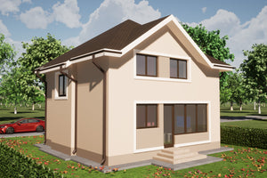 Maison à structure métallique avec 4 chambres model 135-100 - image facade moderne maison 4 thumbnail