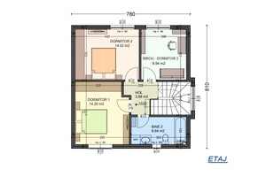 Maison à structure métallique avec 4 chambres model 135-100 - plan du maison image 2 thumbnail