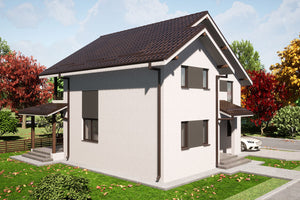 Maison à Structure Métallique Avec Balcon et Terrasse 170 m2 - Façade de la maison photo 2 thumbnail